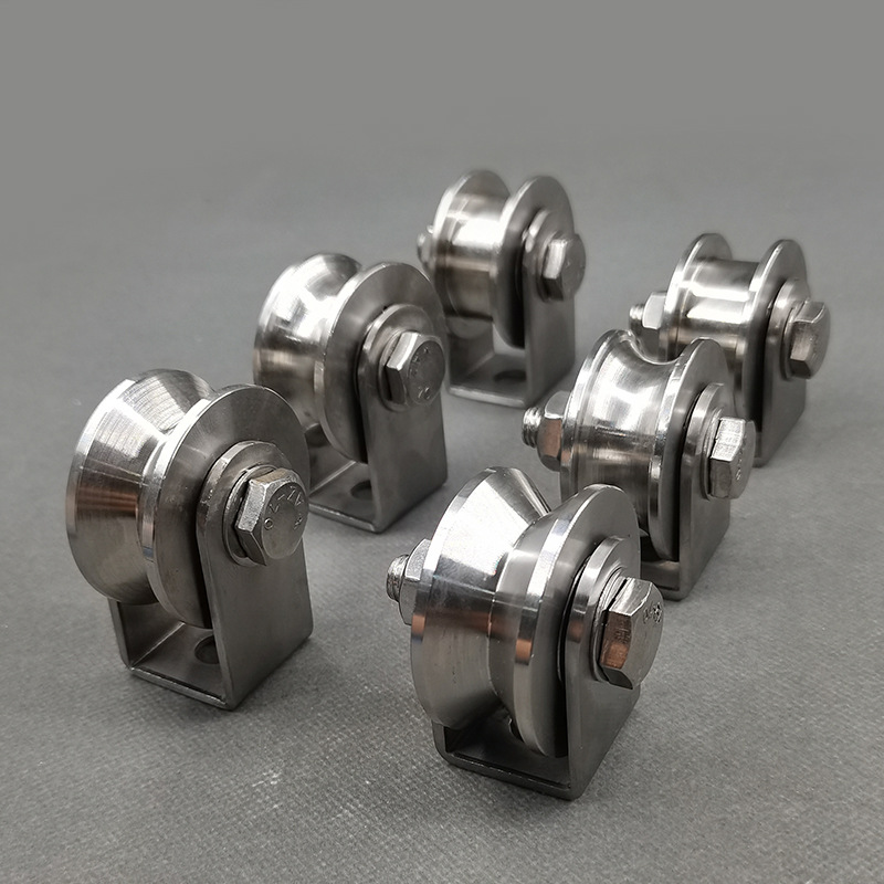 重型轨道白锌滑轮v型h型u型多规格 铸铁脚轮导轨轮角铁重型滑轮068