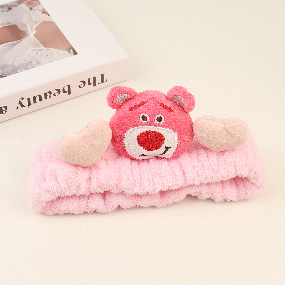 Plush Frog Headband Autumn and Winter New Ear Hair Band Cute Strawberry Bear Head Accessories Wholesale Bear Internet-Famous Headband