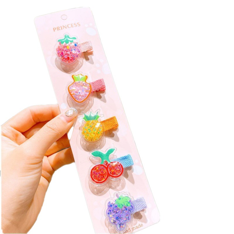 Children's Cute Cartoon Barrettes New Infant Hair Clip for Broken Hair Barrettes Children's Non-Slip Cloth Wrapper Hair Accessories Set