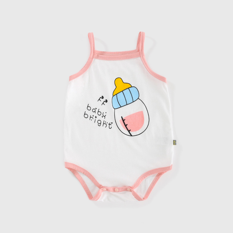 Baby Jumpsuit 23 Summer New Feeding Bottle Sling Triangle Rompers Baby Boy Baby Girl Newborn Baby Clothes