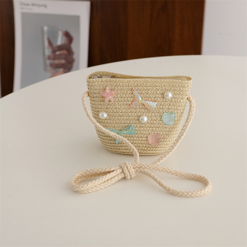 Summer Internet Celebrity Children's Bag Women's Western Style Straw Bag Crossbody Girl's Cute Fashion Baby Mini Bag