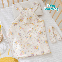 夏季薄款卡通婴儿包被纱布新生儿抱被透气初生儿宝宝襁褓巾包裹被