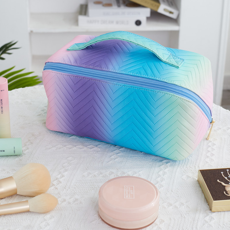 New Pu Cosmetic Bag Large Capacity High Sense Portable Travel Cosmetics Storage Bag Household Pillows Wash Bag