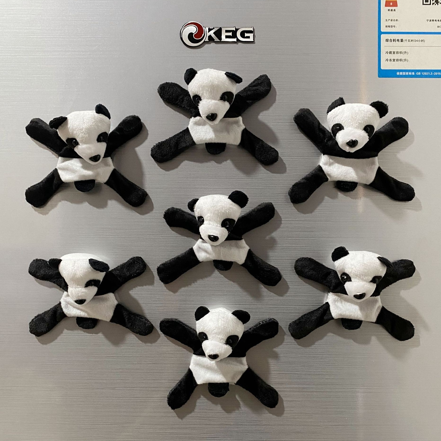 小熊猫毛绒冰箱贴动物公仔磁贴便利贴可爱创意旅游纪念品小礼品