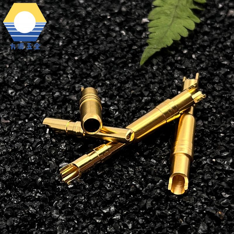 斜槽公母针焊线连接铜针大电流信号传感器pin针插孔插针非标加工