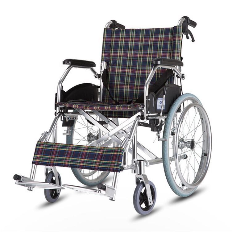 46 20寸老人轮椅车全铝合金轮椅 折叠 免充气