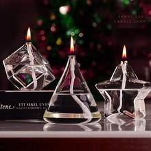 创意玻璃烛台摆件北欧浪漫圣诞烛光晚餐现代家用桌面无烟酥油灯