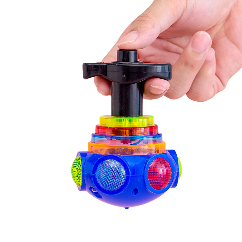 七彩ufo陀螺炫彩灯光音乐陀螺夜市地摊儿童发光玩具发声发光陀螺