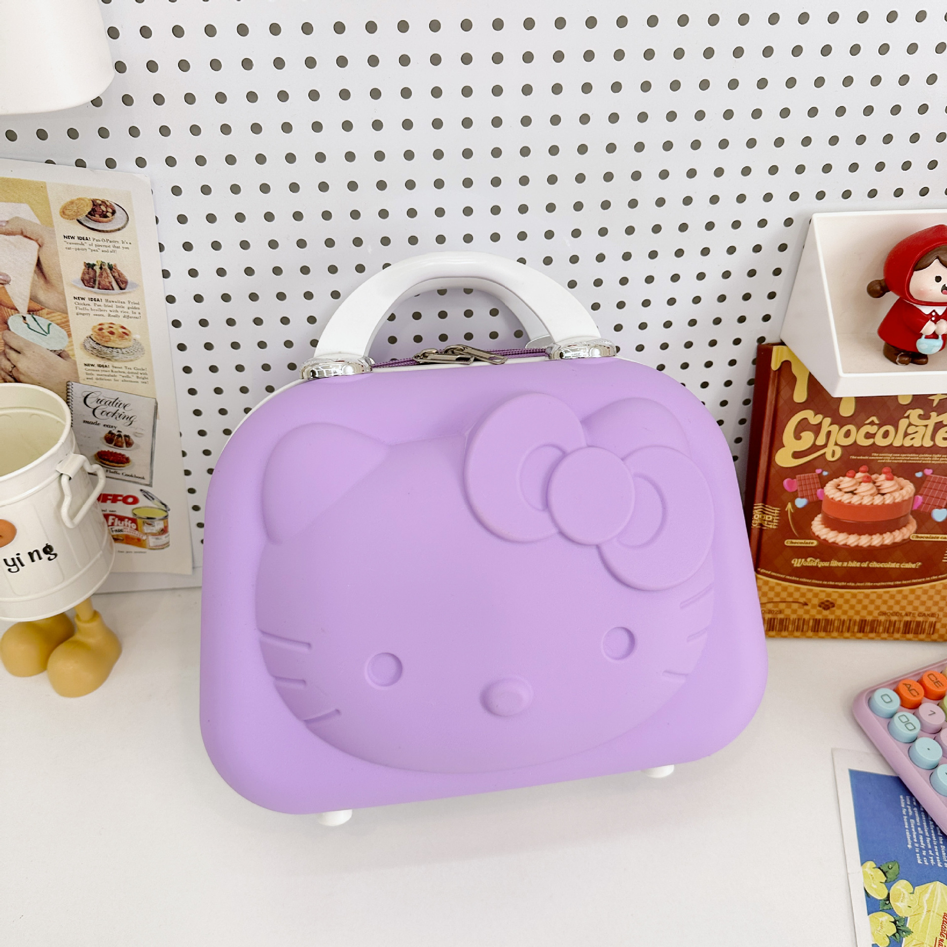 Cosmetic Case Suitcase Cute Cartoon Suitcase Sanrio Hello Kitty Cosmetic Case Foreign Trade Gift Luggage Kitten Cosmetic Case
