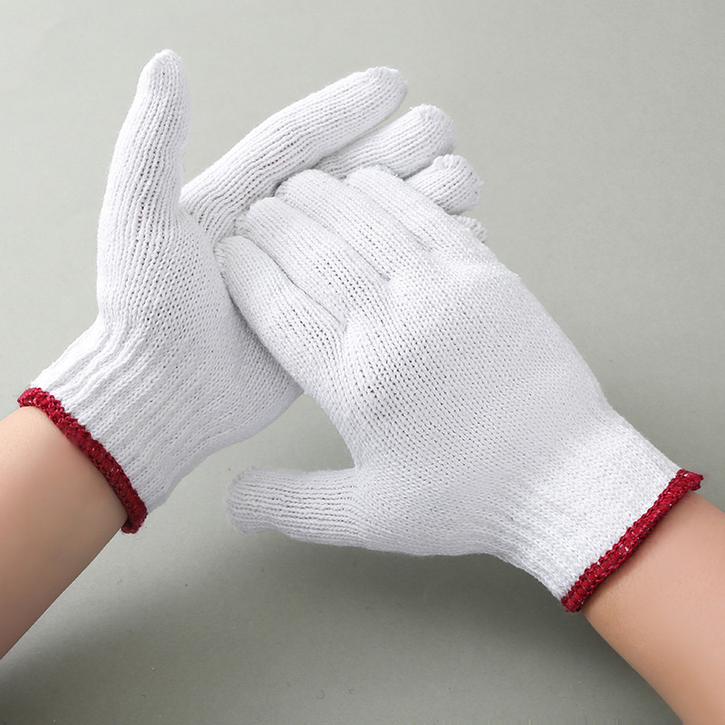 factory direct sales 700g bleached roving cotton yarn labor protection gloves wholesale non-slip wear-resistant construction site work labor