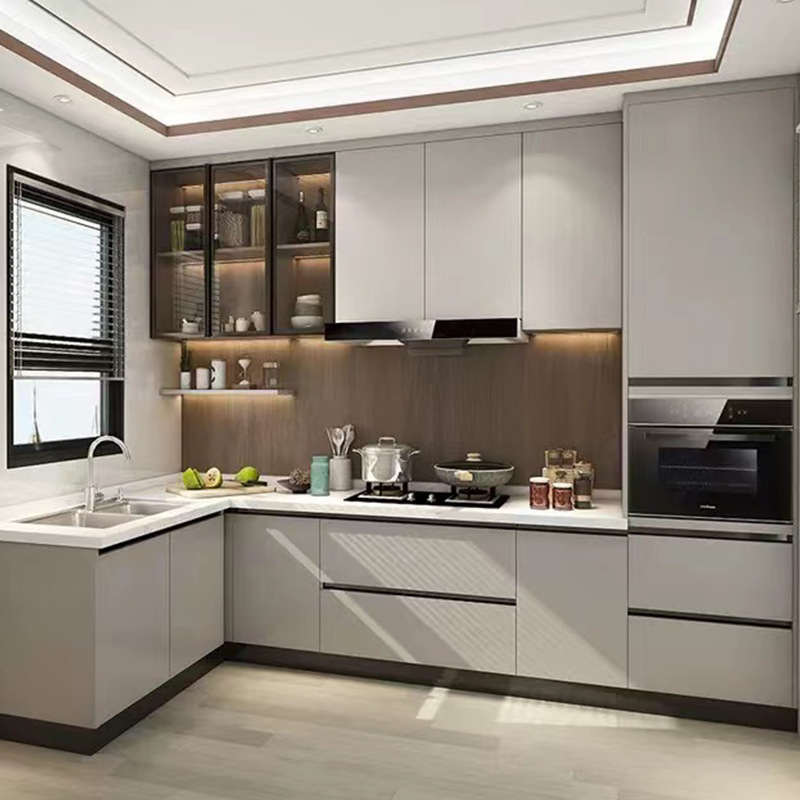 整体橱柜加工厨房现代简约开放式石英石台面厨柜小户型灶台柜装修