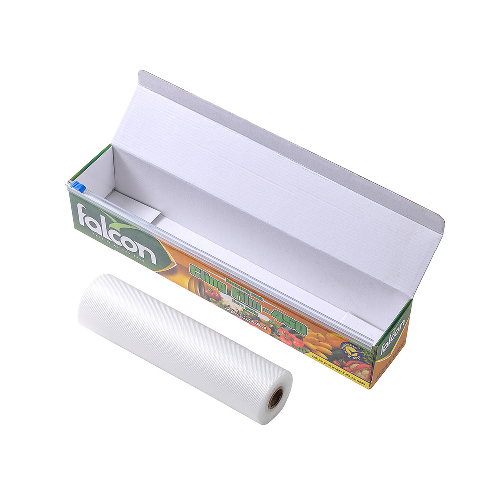 外贸出口250克裱加强白e坑哑胶滑刀锯齿瓦楞保鲜膜盒子 保鲜膜盒