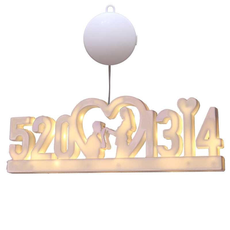 2023 Valentine's Day Decoration Birthday Proposal Arrangement Marry Me Qixi Party Flashing Light Decoration Led Sucker Light