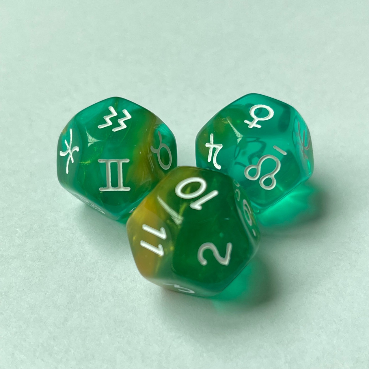 12面占星骰子三个装套装双色星座色子