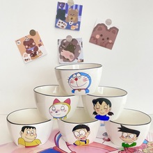 可爱卡通哆啦A梦INS风陶瓷餐具儿童创意叮当猫饭碗浅盘机器猫甜品