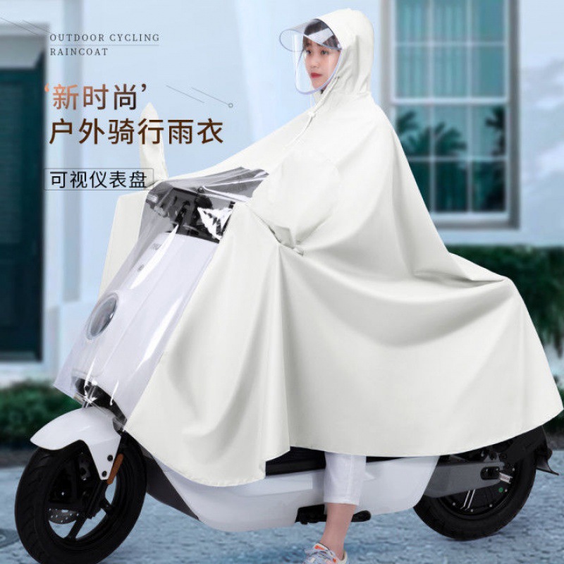 New Motorcycle Single plus-Sized Full Body Cover Warm Rain Love Electric Car Double Raincoat Windproof Anti-Riot Men's Hair Generation