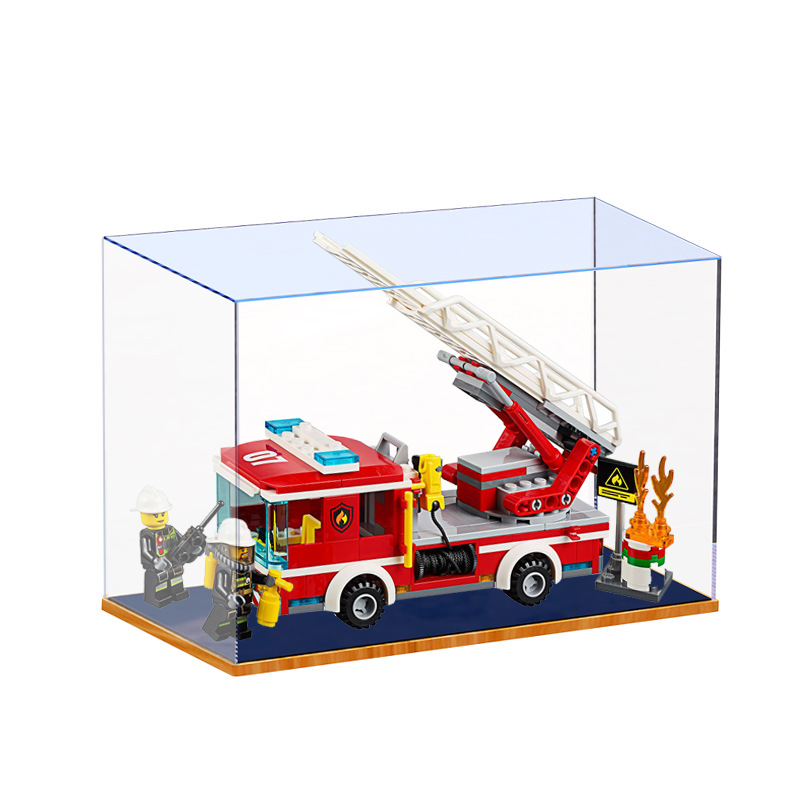 lego60107积木 城市救援云梯消防车手办收纳盒防尘罩盲盒