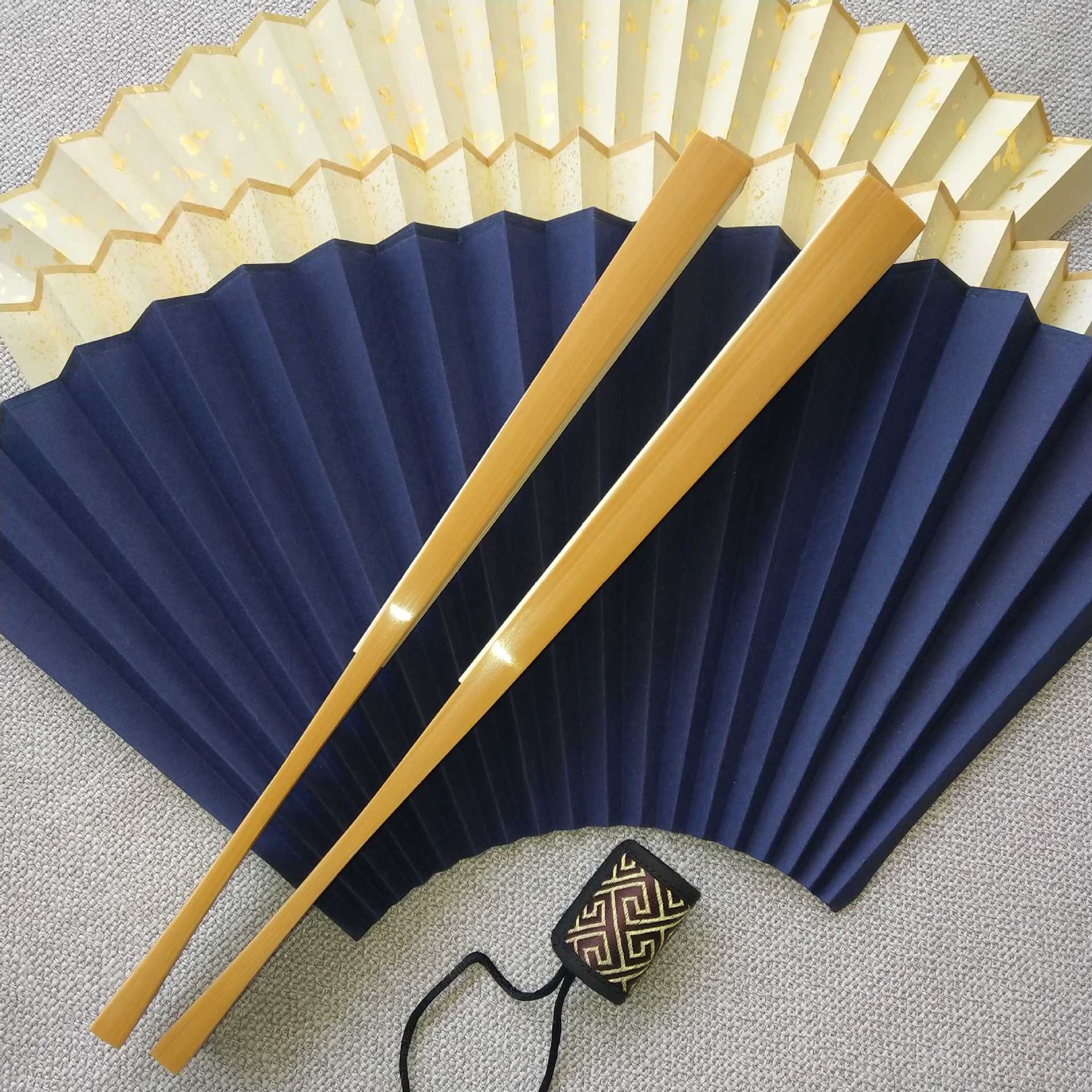苏工暗钉玉竹折扇文玩扇子7寸8寸9寸寸空白扇面蓝 黑 洒金扇面