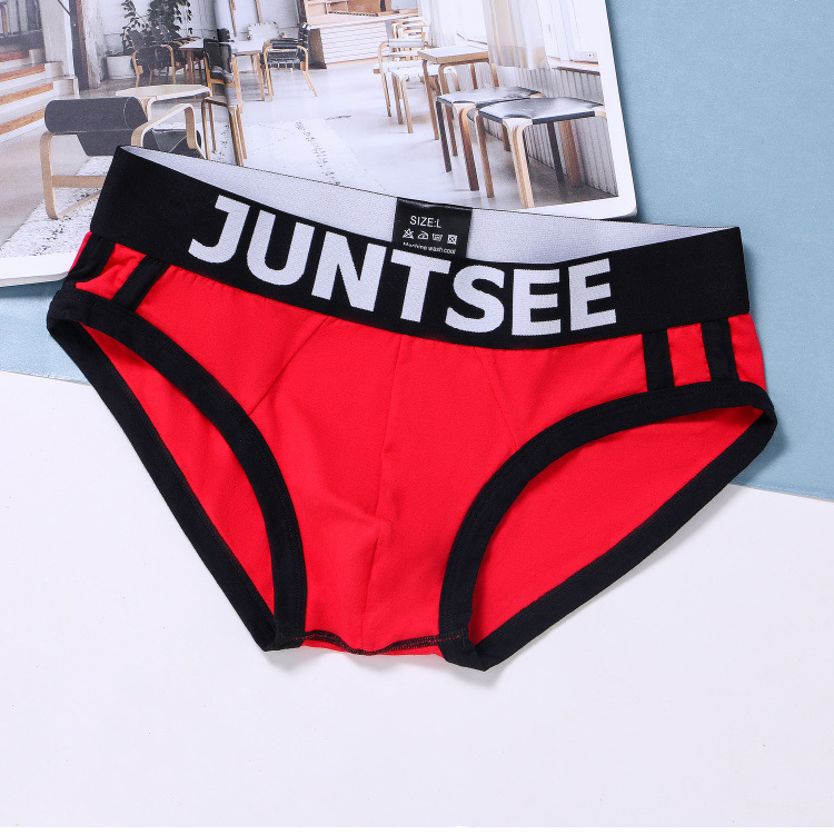 男士内裤男三角裤全棉时尚性感夏天透气潮男底裤低腰纯棉三衩裤