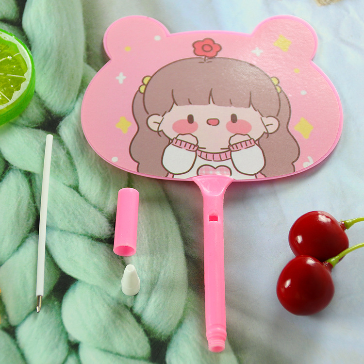 Cute Girl Shape Fan Pen Student Children's Prizes Gift Logo Advertising Marker Creative Stationery Ballpoint Pen