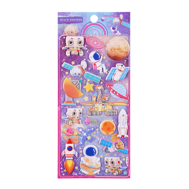 AKV Outer Space Astronauts Cartoon Stickers Children's Room Kindergarten Wall Decoration Sticker Starry Sky Theme Stickers