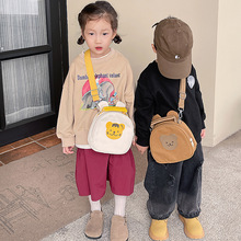 儿童包ins韩版小熊斜挎包可爱男童女童卡通动物印花帆布包单肩包