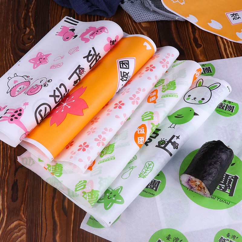 饭团包装纸一次性包装袋可爱卡通打包袋子糯米加厚防油纸