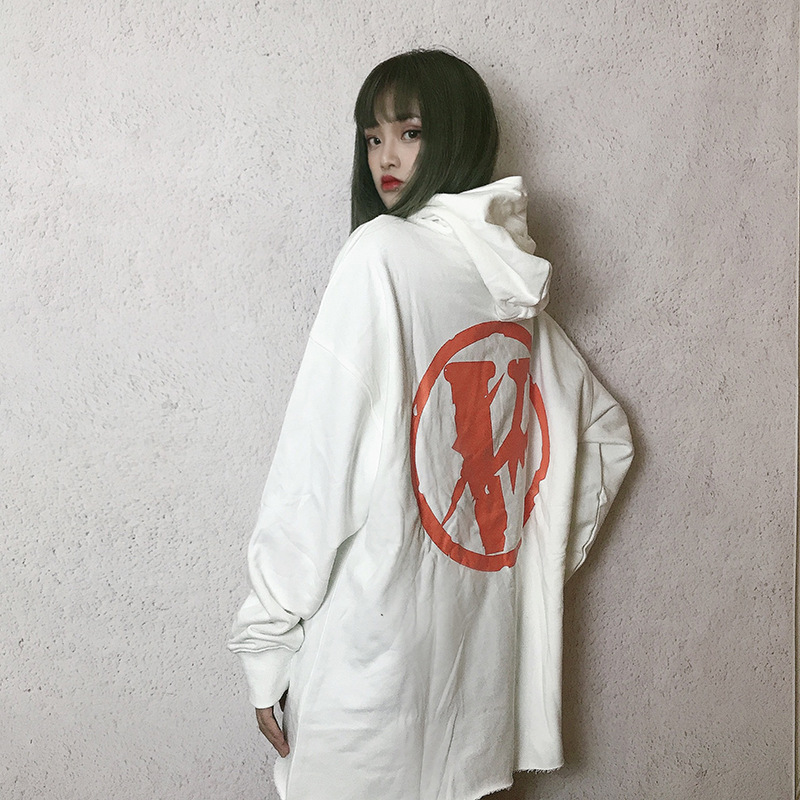 欧美潮牌vlone联名friends藤原浩闪电连帽卫衣男女大v帽衫外套潮
