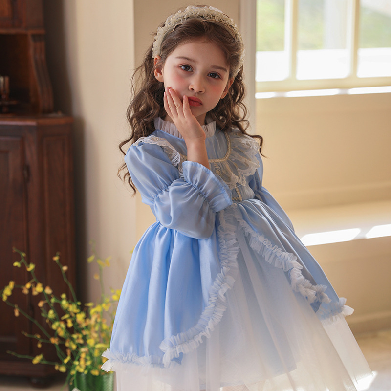 2022新款洛丽塔女童公主裙春装洛丽lolita裙子儿童洋装萝莉连衣裙