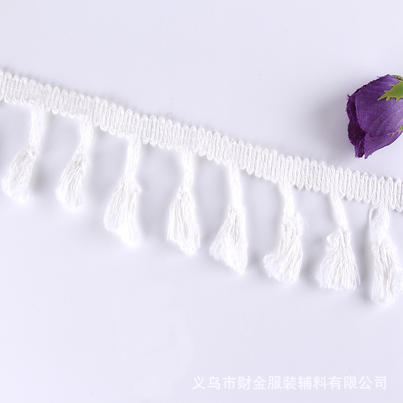 Factory Wholesale Small Broom Lace Wedding Dress Clothing Accessories Cotton Thread Fringe Lace Hat Curtain Macrame