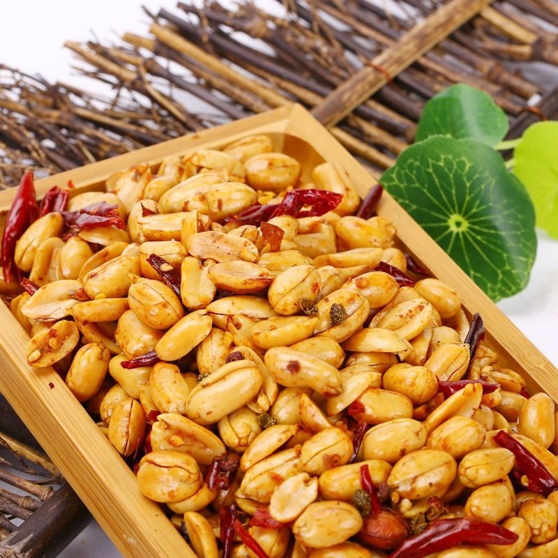河南特产开封兴盛德麻辣花生1000g/50g五香花生米香辣麻辣零食品