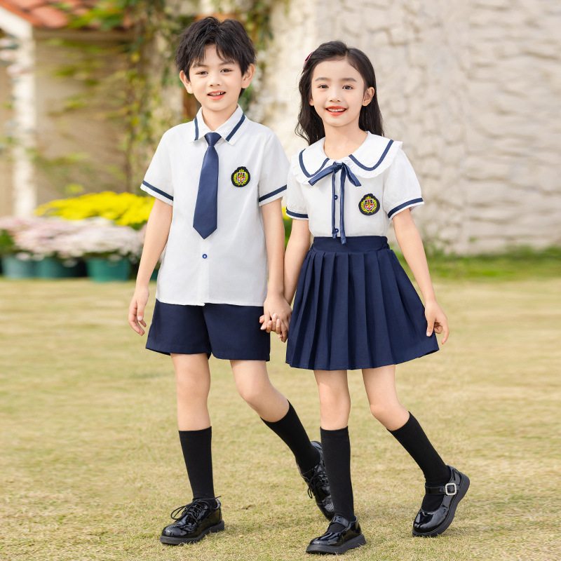 幼儿园夏装2024新款小学生校服运动服套装海军英伦风儿童班服园服