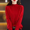 Year of fate gules seamless Line Clothing Cardigan Half a Socket Easy knitting sweater Solid Primer