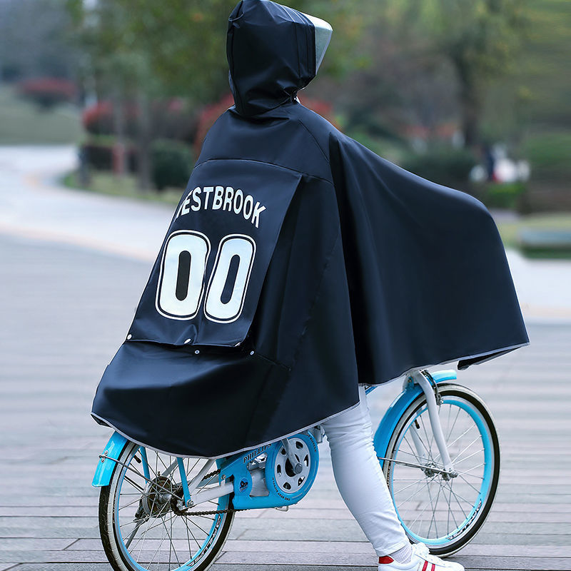 Student Raincoat Middle School Student Bicycle Poncho Men's Junior and Middle School Students Women's Single Long Body Transparent Cycling Waterproof