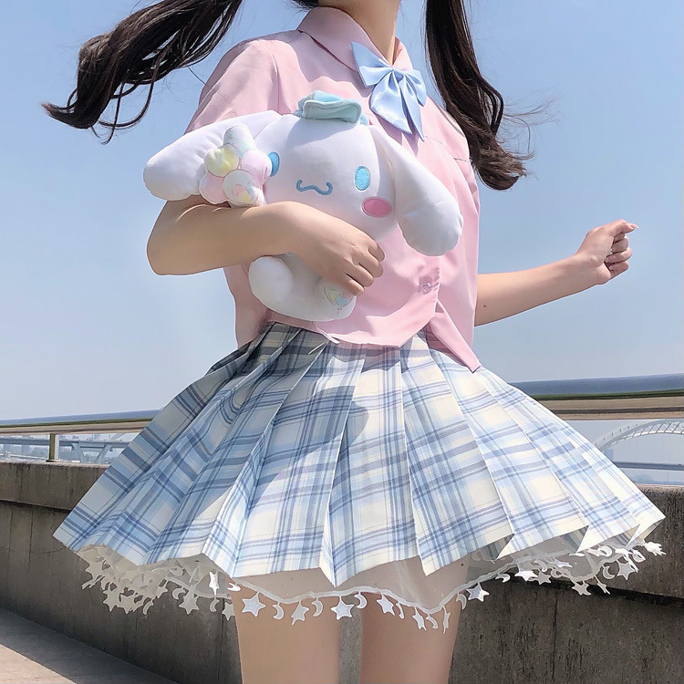 实拍jk打底裤星月蕾丝软妹纯色灯笼裤