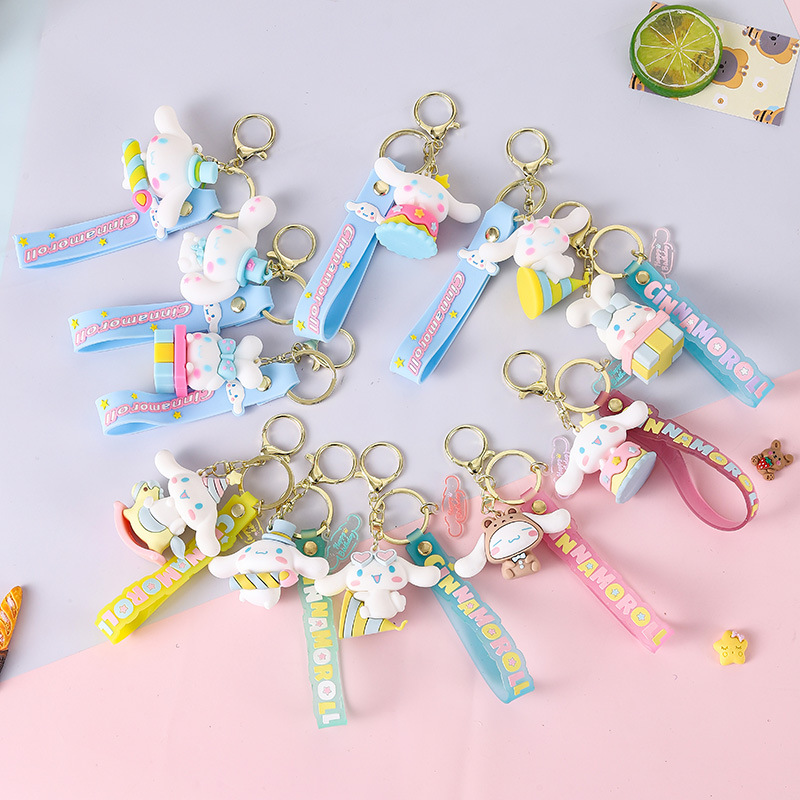 Cartoon Cute Sanrio Big Ear Dog Keychain Bag Pendant Female Car Key Chain Ornaments Small Gift Wholesale