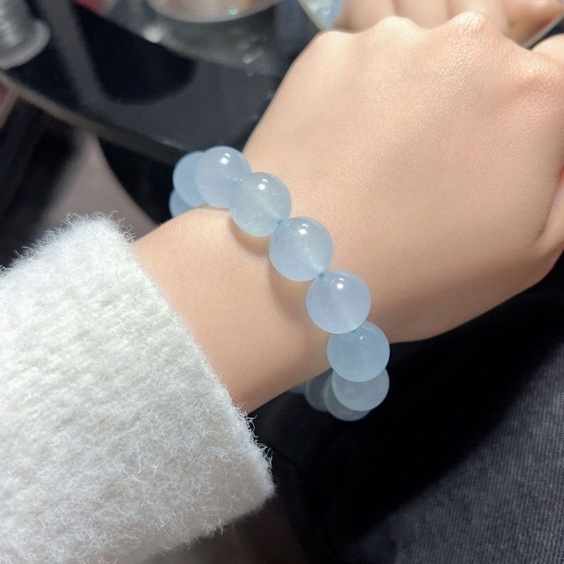 Little Red Book Recommendation Ice Transparent White Jade Imitation Bodhi Bracelet Hand Toy Girl Gradient Color Bracelet Student Girlfriends Couple