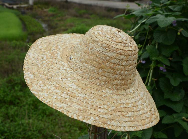 草帽大号农民农用编织草帽遮阳防晒工地工用帽子男儿童大沿渔夫女