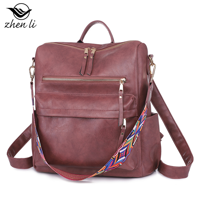 Zhenli Retro Bags Women Large-Capacity Backpack Special-Interest Design Women's Backpack Bags Bags Wholesale