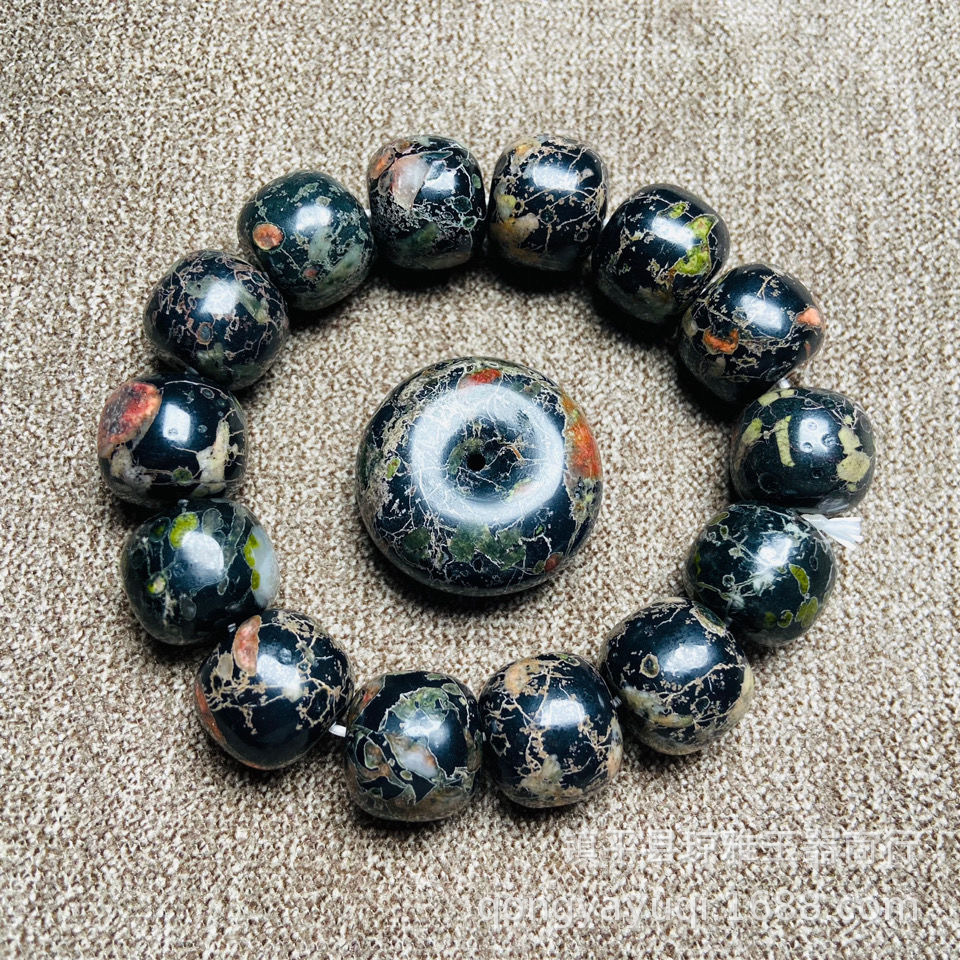 批发天然梅花玉手串带磁性玉手链桃花玉圆珠手串送妈妈直播货源