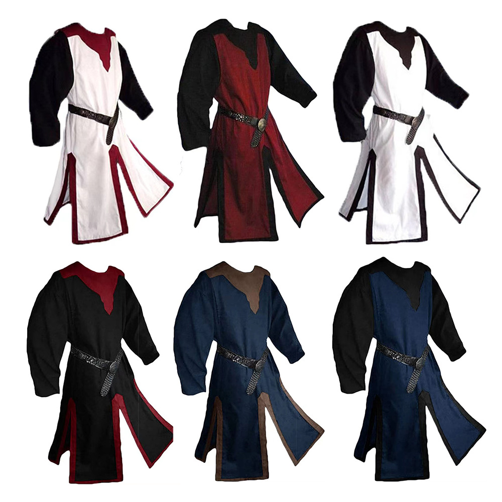 中世纪文艺复兴时期圣殿骑士束腰外衣维京骑士海盗复古舞台表演服