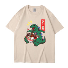 跨境新款夏季货源短袖圆领短袖日本卡通漫画怪兽王独立站亚马逊