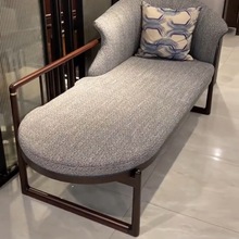 新中式贵妃椅乌金木现代家用躺椅实木沙发床客厅贵妃单人布艺