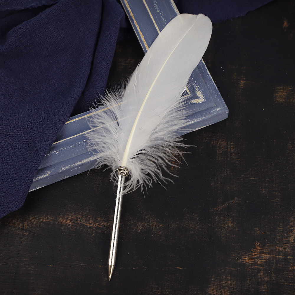 亚马逊热销羽毛笔大飘羽毛笔圆珠笔创意笔文具礼品签字笔