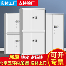 批发商用办公室资料柜铁皮带锁文件柜双节钢制保密柜电子密码柜