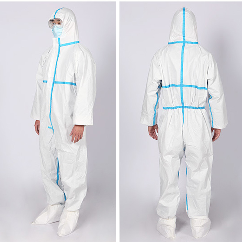 跨境一次性防护服连体全身带帽防静电喷漆防尘衣隔离使用服批发