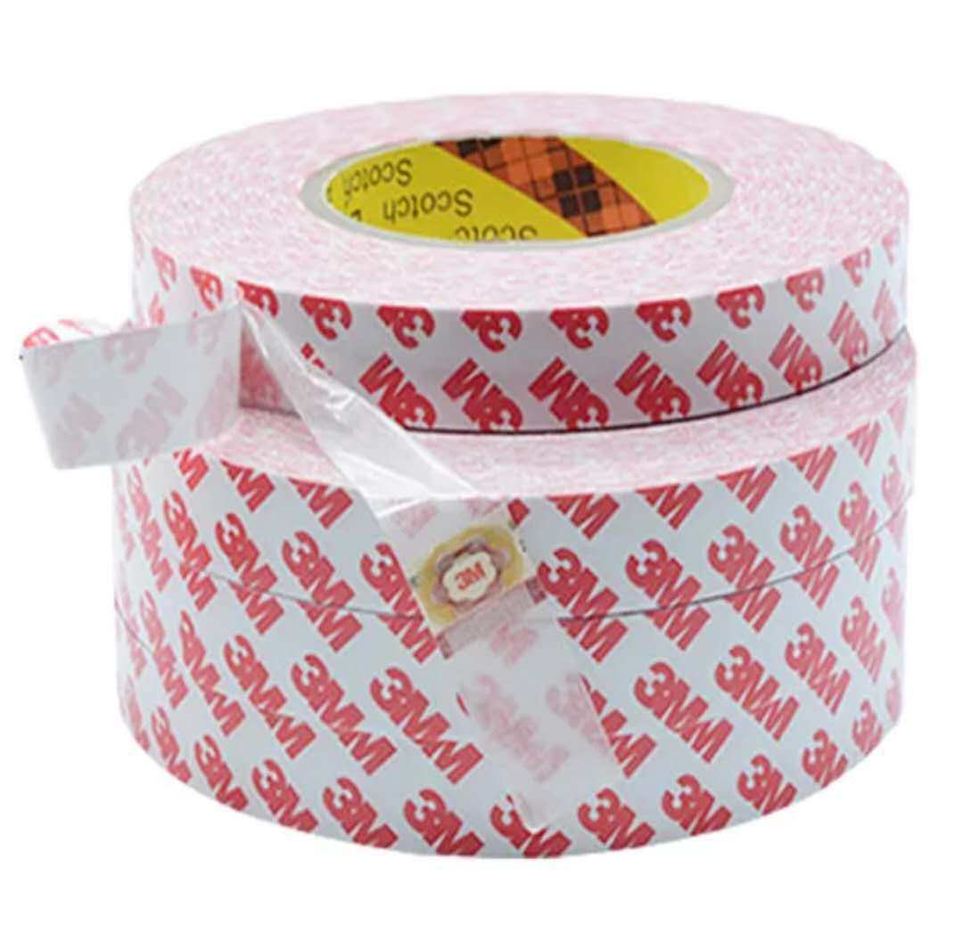 9088红色透明pet电子电器金属橡塑铭牌粘接无痕不残胶双面胶带