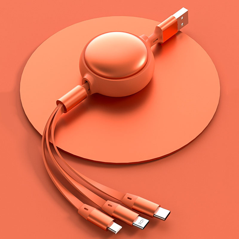 跨境新品充电线 三合一数据线适用安卓苹果华为手机充电线cable