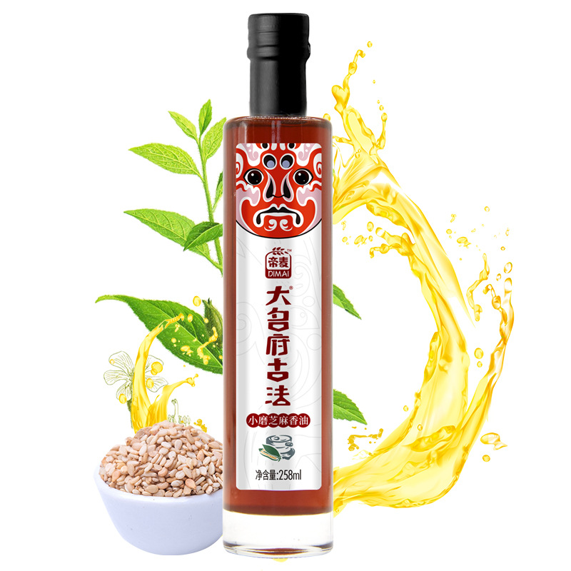 帝麦纯芝麻油 石磨磨制 家用拌菜调味 小磨香油258ml小瓶
