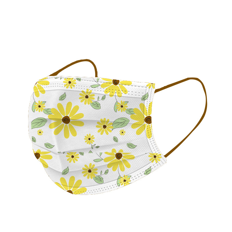 独立包装花朵口罩印花口罩小清新ins风口罩一次性口罩face mask